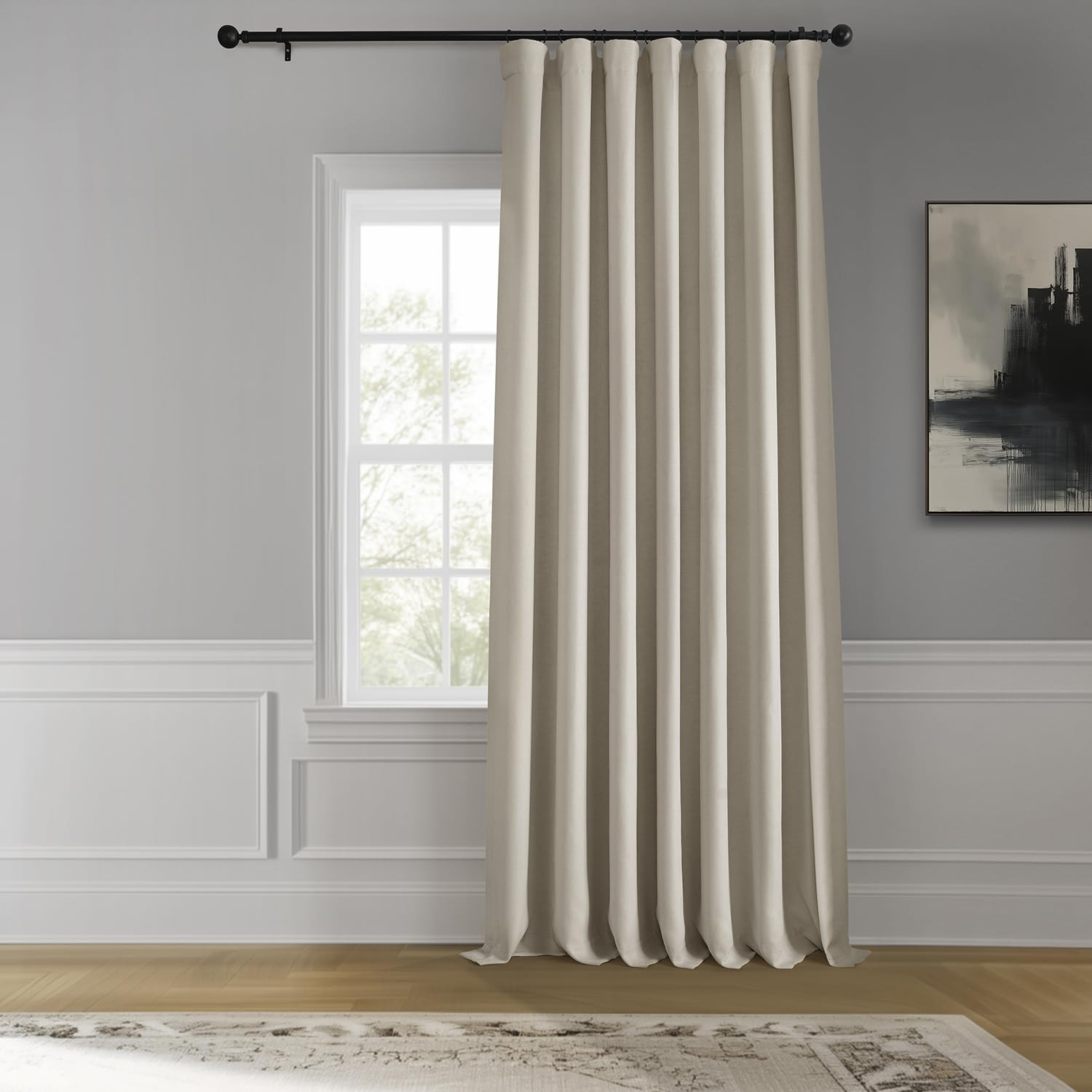HPD Half Price Drapes - Faux Linen Curtains for Living Room (1 Panel) - 100W X 108L - Extra Wide ... | Amazon (US)