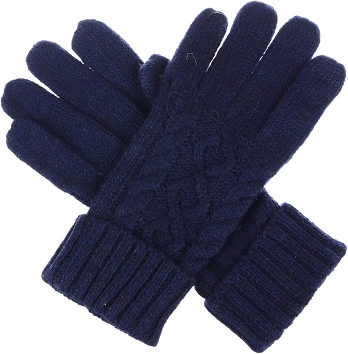 Womens Winter Cable Knit Texting Gloves for All Touchscreen Devices Smartphone Tablet | Amazon (US)