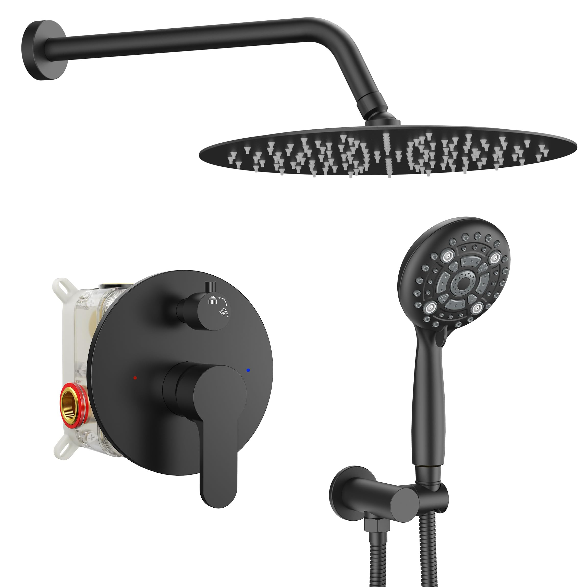 SR SUN RISE Shower Faucet - 12 Inch Multifunctional High Pressure Shower Head System with Handhel... | Amazon (US)