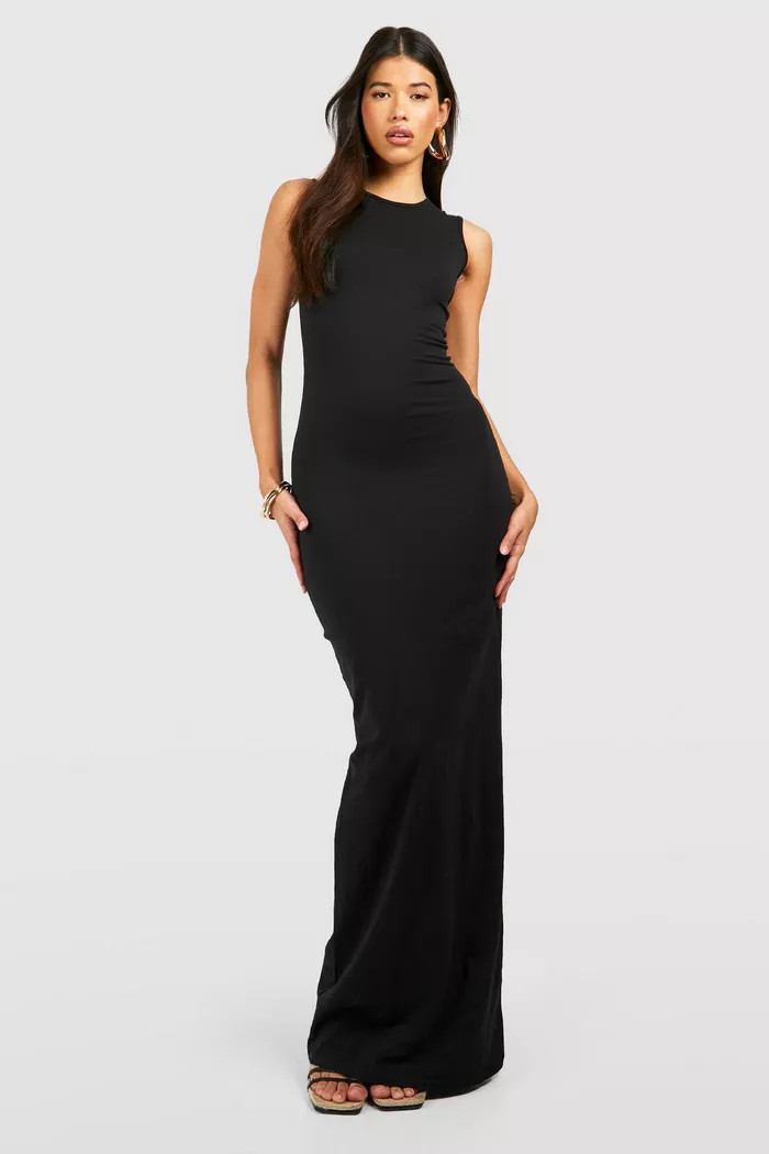 Tall Basic Cotton Blend Scoop Maxi Dress | Boohoo.com (US & CA)