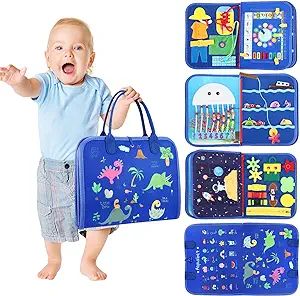 Busy Board Toddler Travel Toys: Sensory Toys for Toddlers 1 2 3 4 Year Old Boy Gifts Montessori A... | Amazon (US)