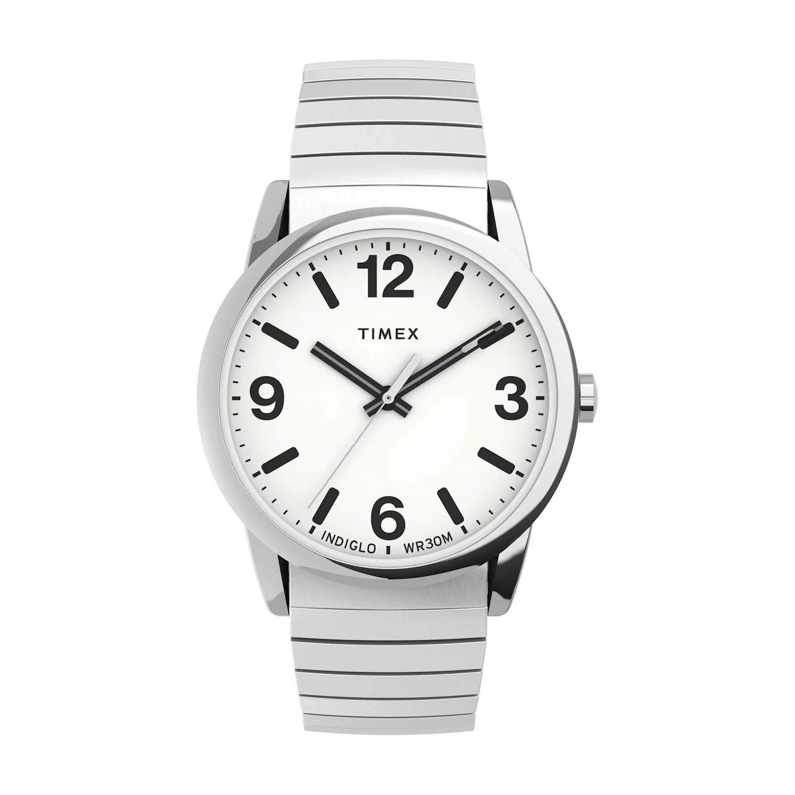 Timex Men's Easy Reader Bold Perfect Fit Expansion Band Watch - TW2U98800JT, Size: Medium, Silver | Kohl's