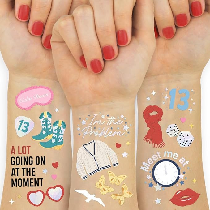 xo, Fetti Eras Party Temporary Tattoos - 74 Iridescent Styles | Bachelorette Decorations, Birthda... | Amazon (US)