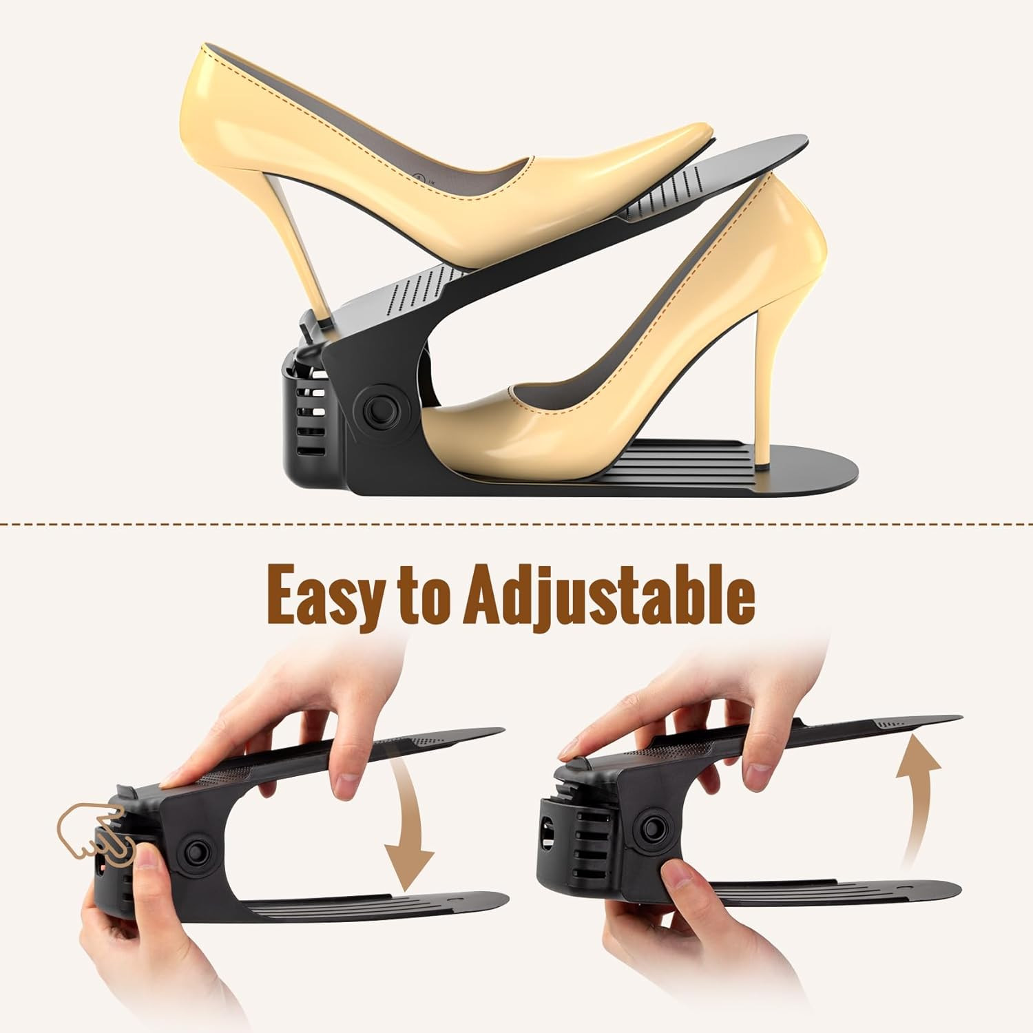 Neprock Shoe Storage Organizer, Adjustable Shoe Rack Shoes Slots Organizers Space Saver, Shoes Or... | Amazon (UK)