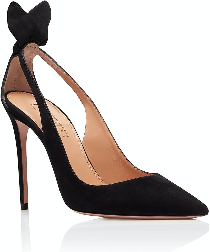 Amazon.com: Aquazzura Women's Bow Tie Pumps 105mm, Black, 6 Medium US : Luxury Stores | Amazon (US)