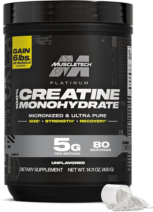 MuscleTech Creatine Monohydrate Powder, Platinum Pure (80 Servings) | Amazon (US)