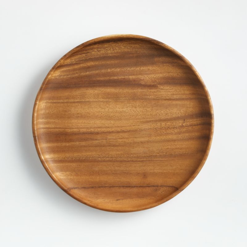 Tondo 9" Acacia Wood Plate + Reviews | Crate and Barrel | Crate & Barrel