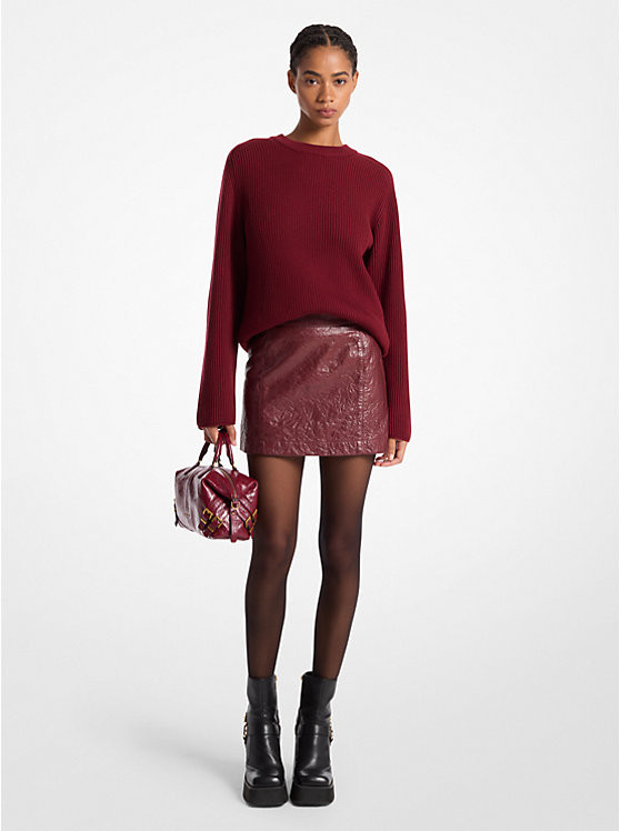 Washed Leather Mini Skirt | Michael Kors CA