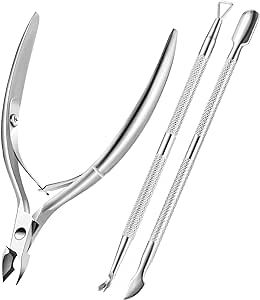 Cuticle Trimmer Cuticle Remover with Cuticle Pusher, XUNXMAS Professional Stainless Steel Durable... | Amazon (US)