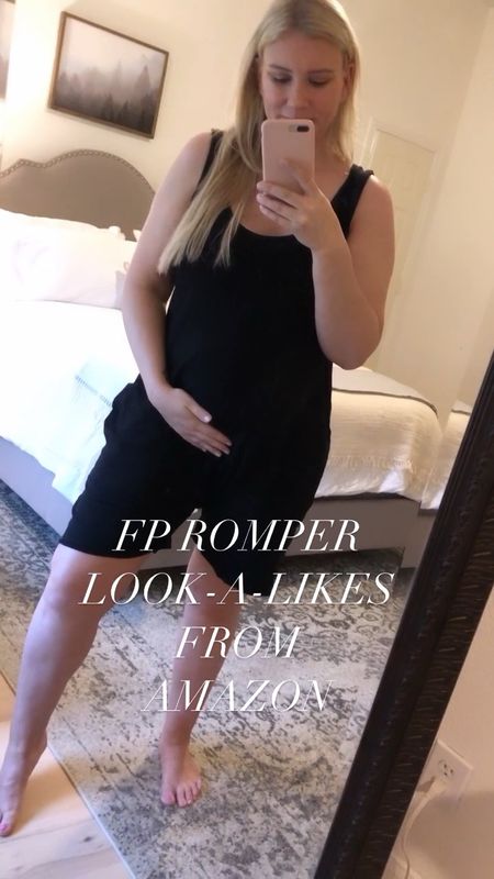 I sized up one for the bump! These are true to size! #amazon #lookforless #fplookalike #romper #under30 #bumpstyle 

#LTKunder50 #LTKbump #LTKstyletip