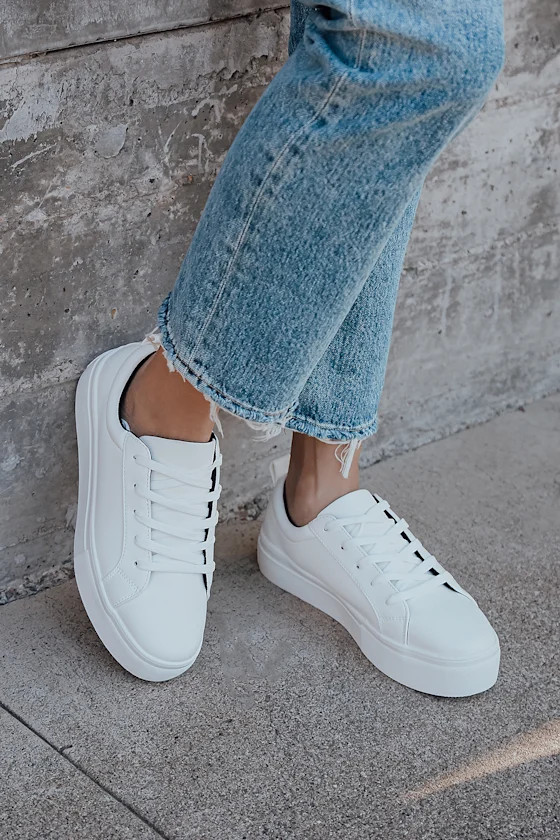 Kenley White Platform Sneakers | Lulus (US)