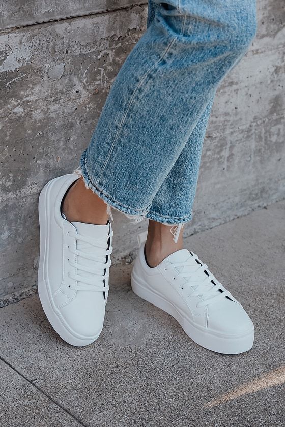 Kenley White Platform Sneakers | Lulus (US)