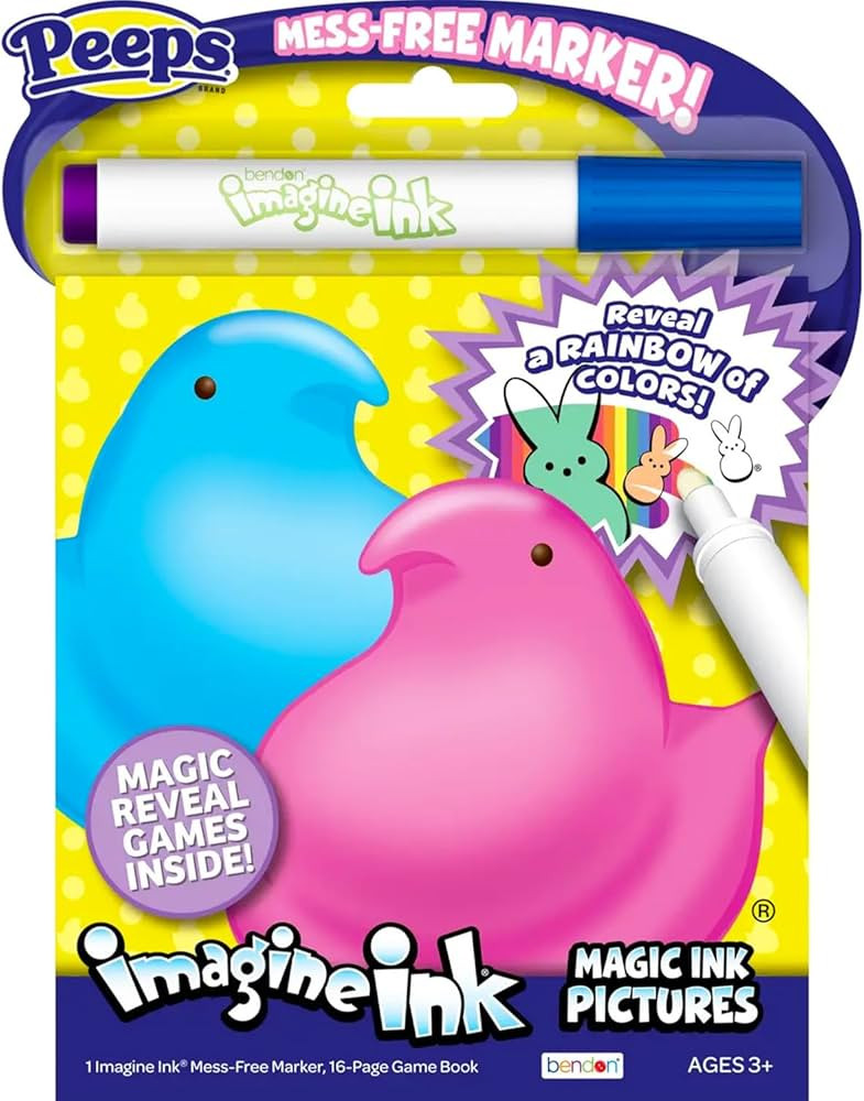 Peeps 16 Page Imagine Ink Coloring Book - Easter Peeps Imagine Ink Magic Pictures Coloring Book w... | Amazon (US)