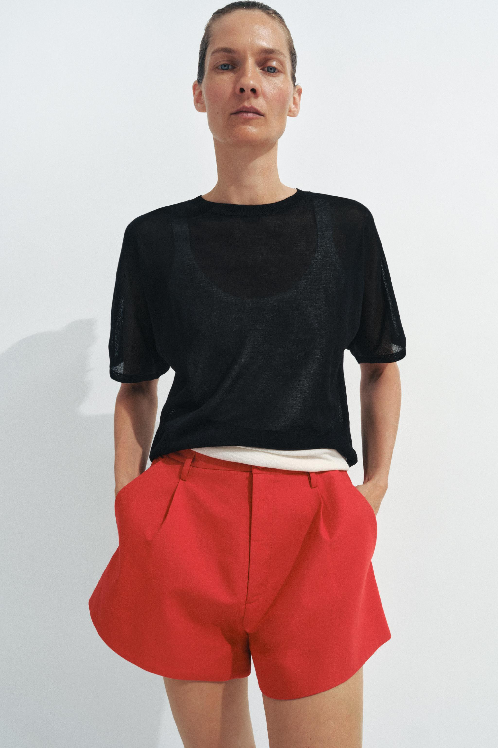 ZW COLLECTION PLEATED SHORTS | Zara US