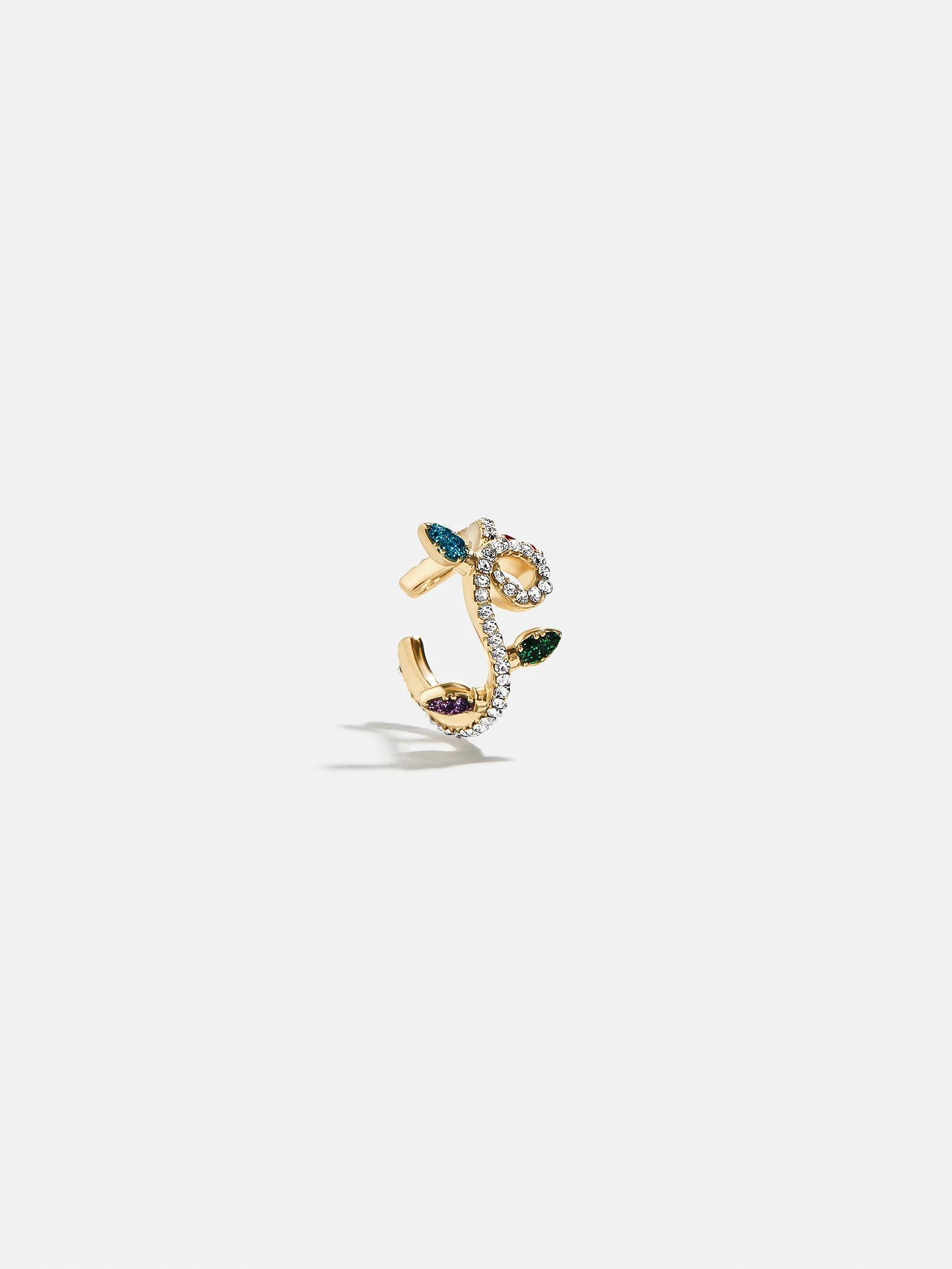 Merry & Bright Christmas Ear Cuff - Gold/Multi | BaubleBar