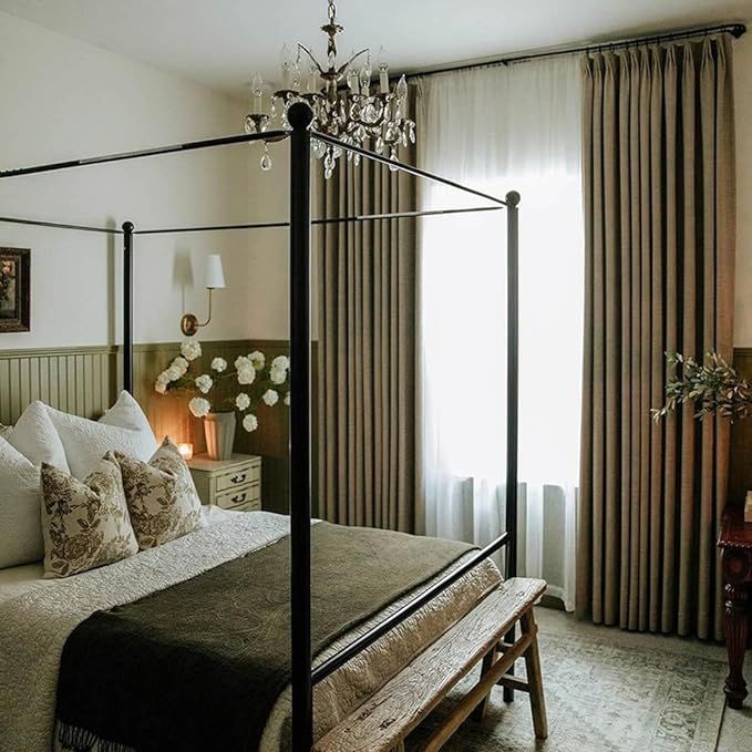 TWOPAGES Liz Linen Curtain Linen Drapery Panel for Living Room Bedroom Patio Door (Custom) 1 Pane... | Amazon (US)