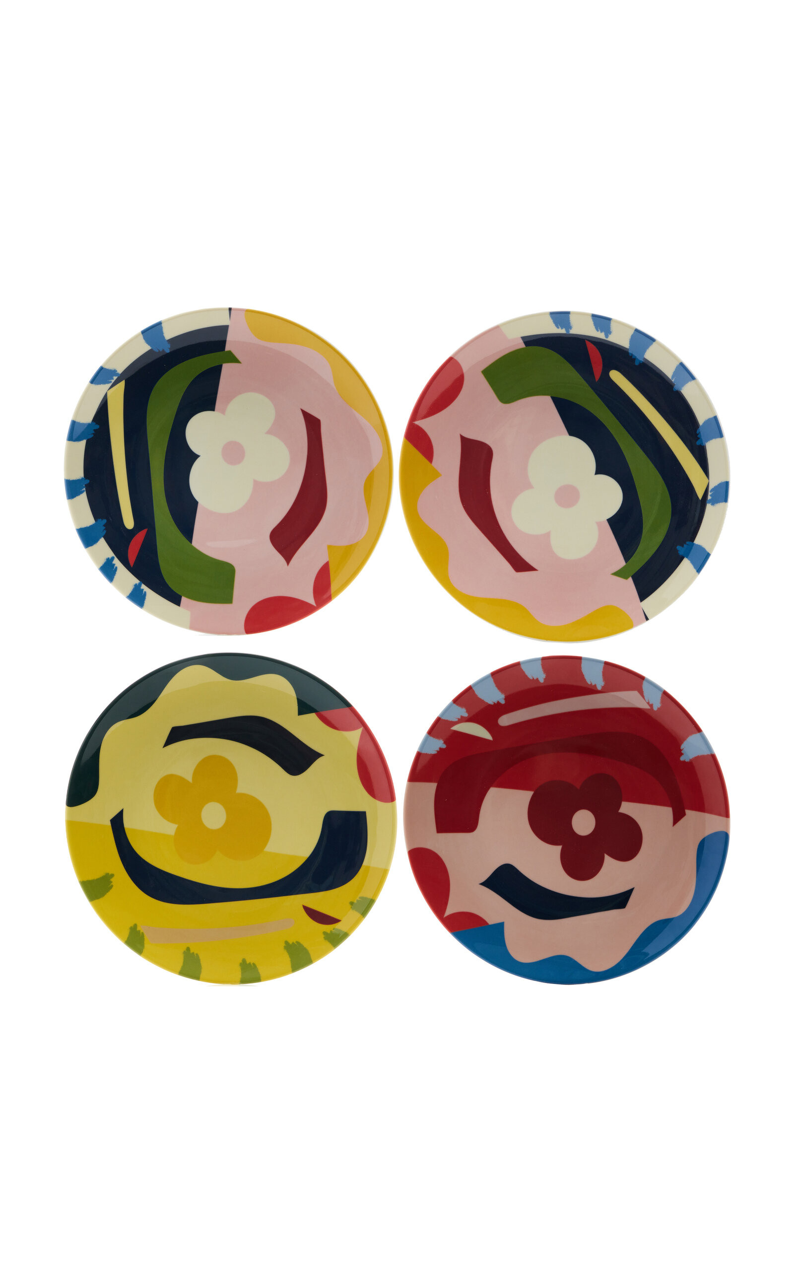 Set-of-Four Mixed Porcelain Dinner Plates | Moda Operandi (Global)