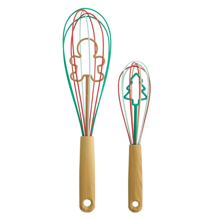 Holiday Time Festive 2-Piece Whisk Set with 12-Inch and 8.5-Inch Sizes | Walmart (US)