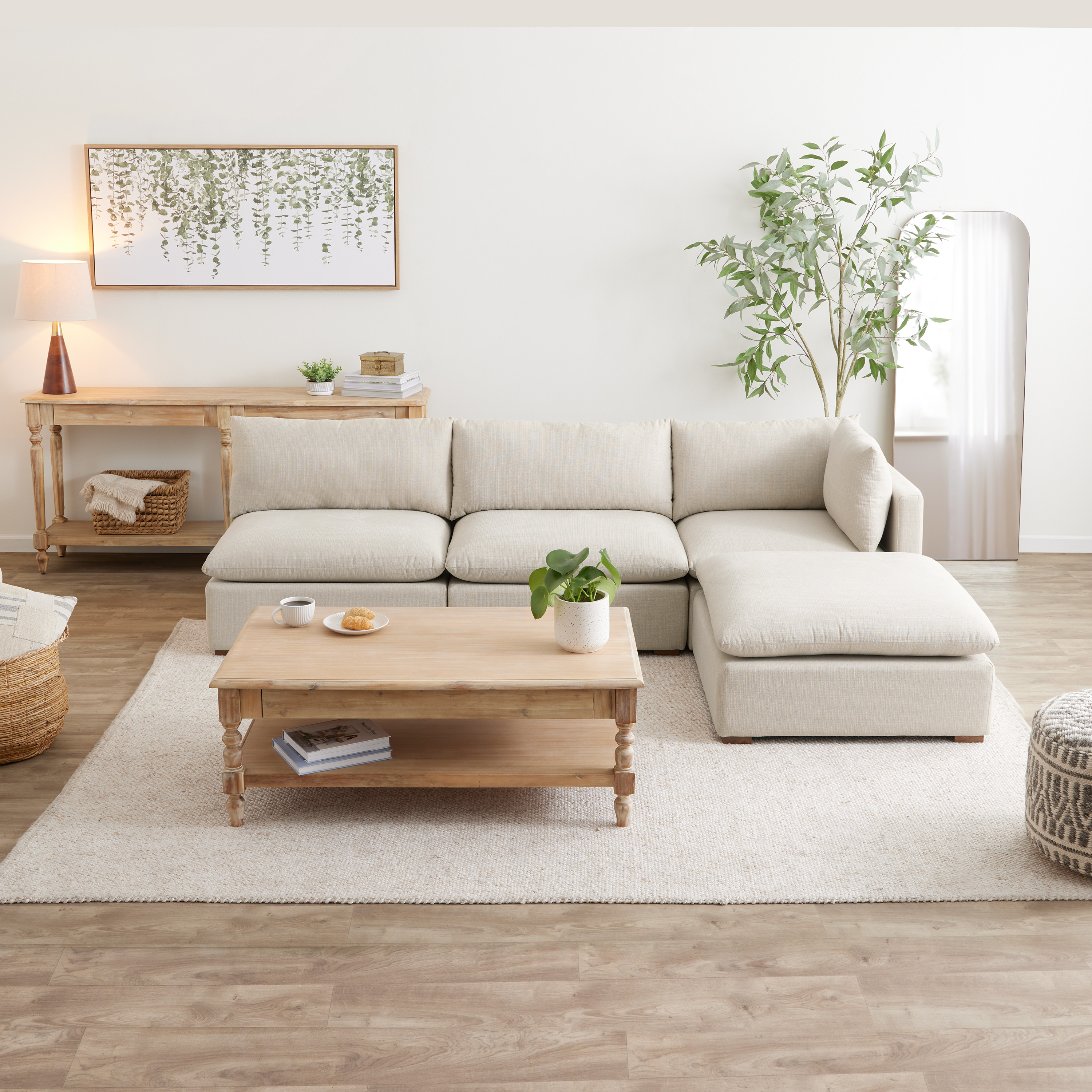 Weston Pillow Top 4 Piece Open Modular Sectional Sofa | World Market