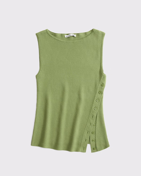 Women's Asymmetrical Button Sweater Tank | Women's New Arrivals | Abercrombie.com | Abercrombie & Fitch (US)