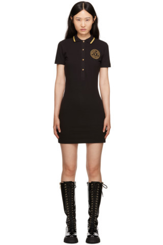 Black Embroidered Minidress | SSENSE