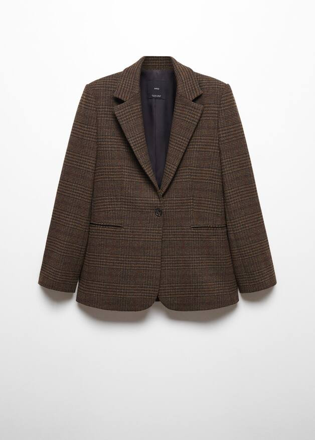 Americana recta cuadros -  Mujer | Mango USA | MANGO (US)