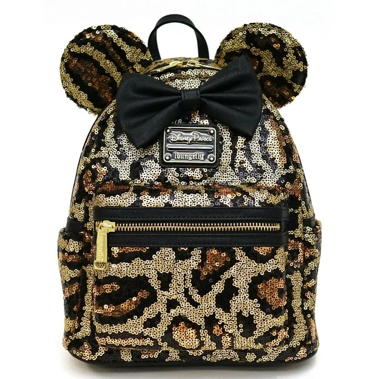 Disney Loungefly Minnie Mouse Sequined Animal Print Mini Backpack - Walmart.com | Walmart (US)