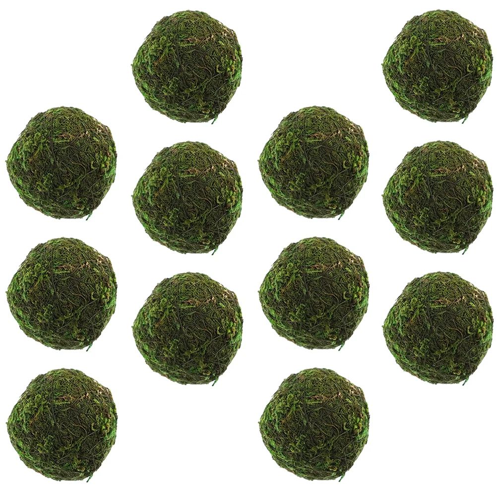 12pcs Moss Balls Natural Decorative Green Mossy Balls Vase Bowl Filler Decor | Walmart (US)