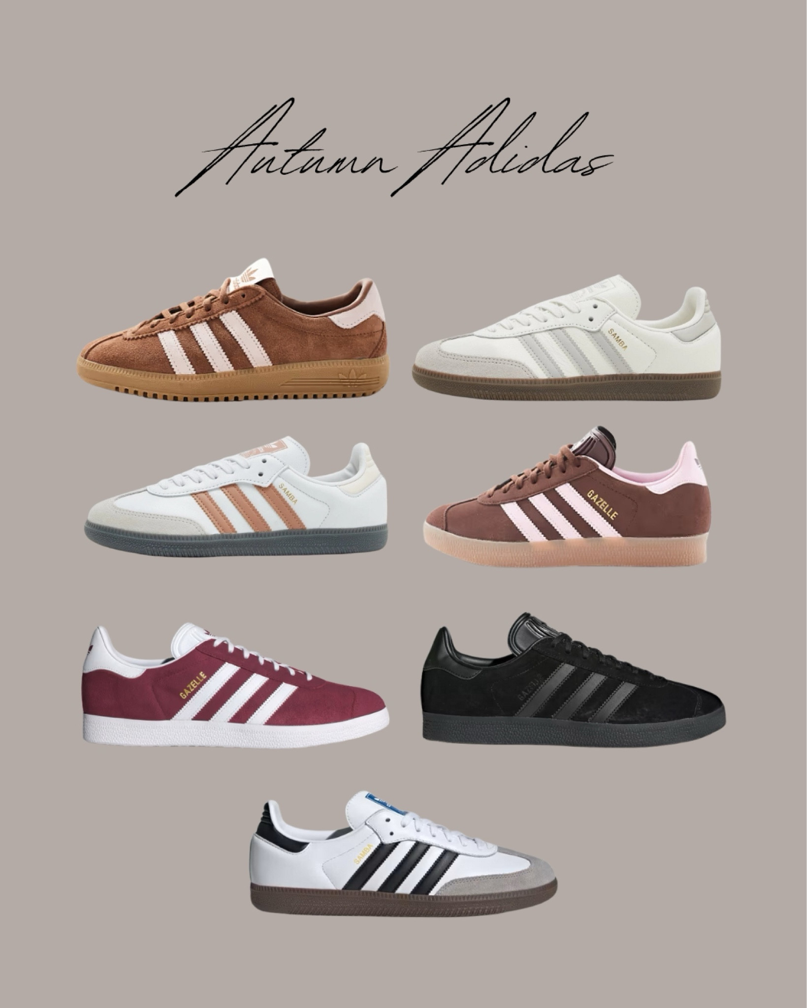 Autumn trainer capsule wardrobe: Adidas edition 🤎

#LTKautumn #LTKshoes