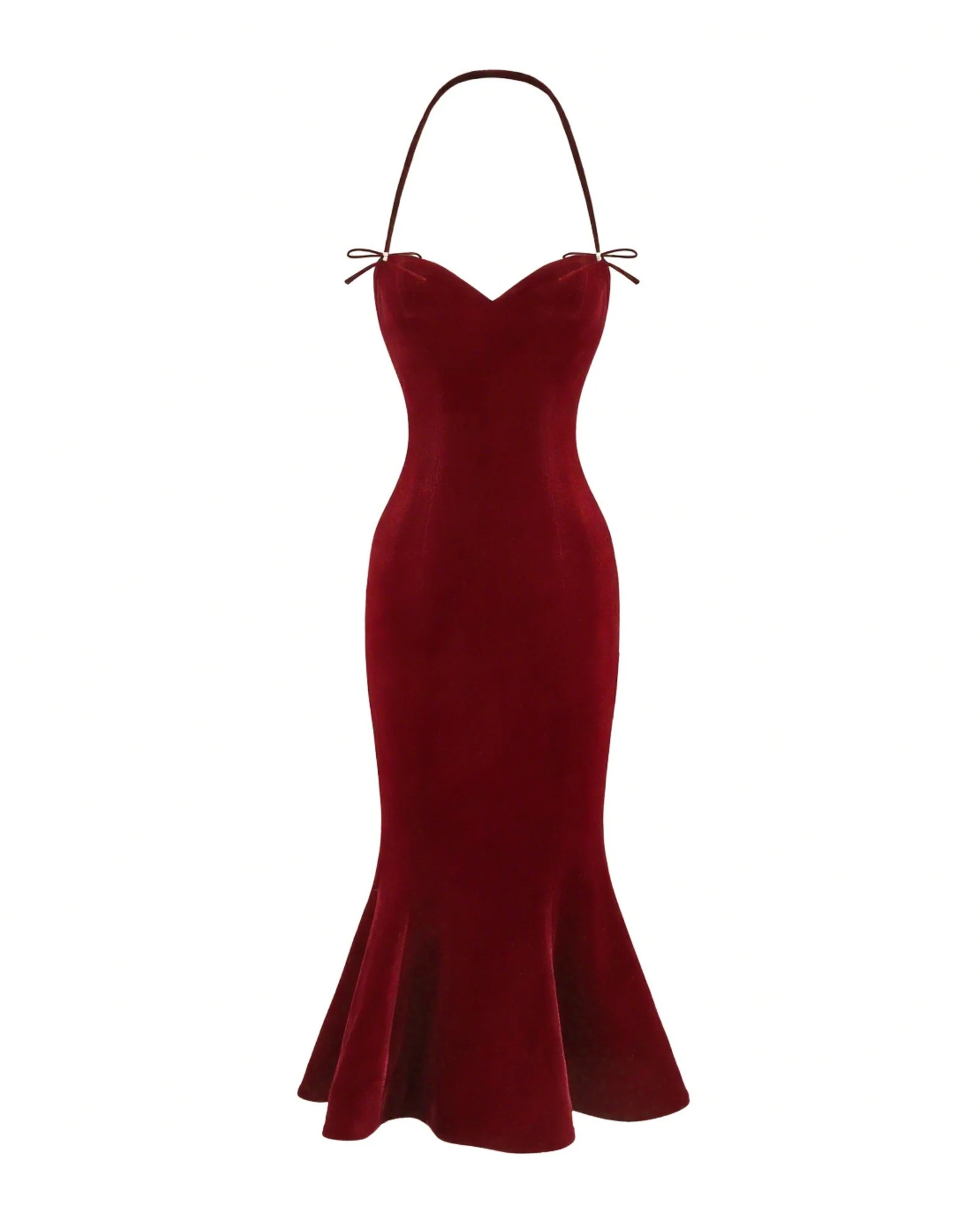 Althea Velvet Maxi Dress (Red) | Red Velvet Formal Gown | Nana Jacqueline