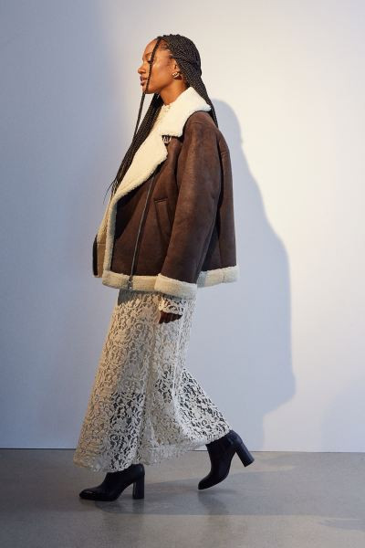 Oversized Teddy-fleece-lined Jacket | H&M (US + CA)