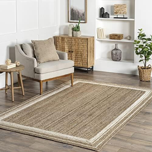 Amazon.com: nuLOOM Rikki Braided Border Jute Area Rug, 7' 6" x 9' 6", Navy : Everything Else | Amazon (US)