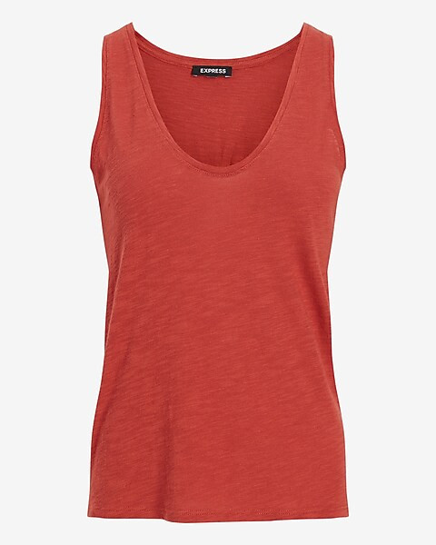 Skimming Slub Scoop Neck Tank | Express