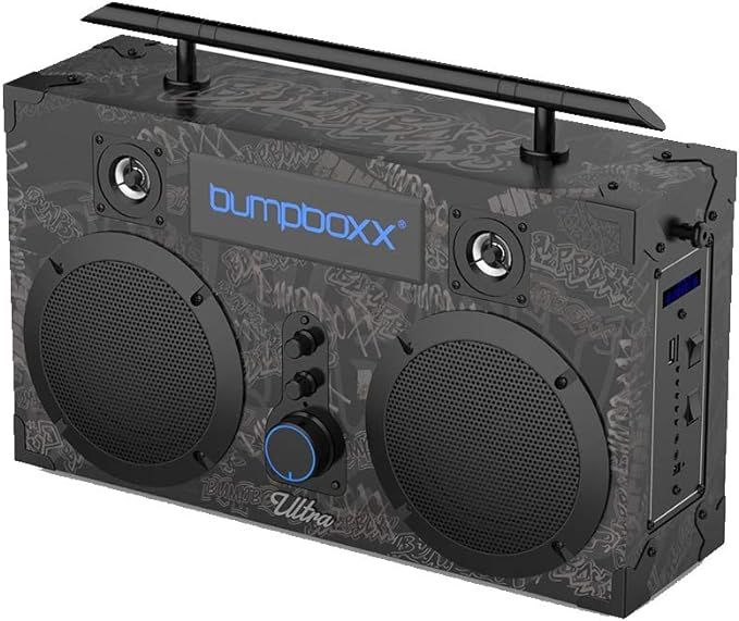 Bumpboxx Bluetooth Boombox Ultra Black Graffiti BBG | Retro Boombox with Bluetooth Speaker | Rech... | Amazon (US)