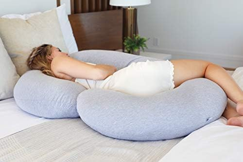 PharMeDoc Pregnancy Pillow, C-Shape Full Body Pillow and Maternity Support ( Grey Jersey Cover)- ... | Amazon (US)