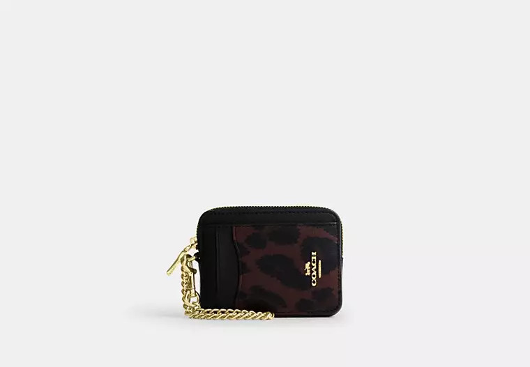 Zip Card Case With Leopard Print | Wallets | Coach | Coach (US)