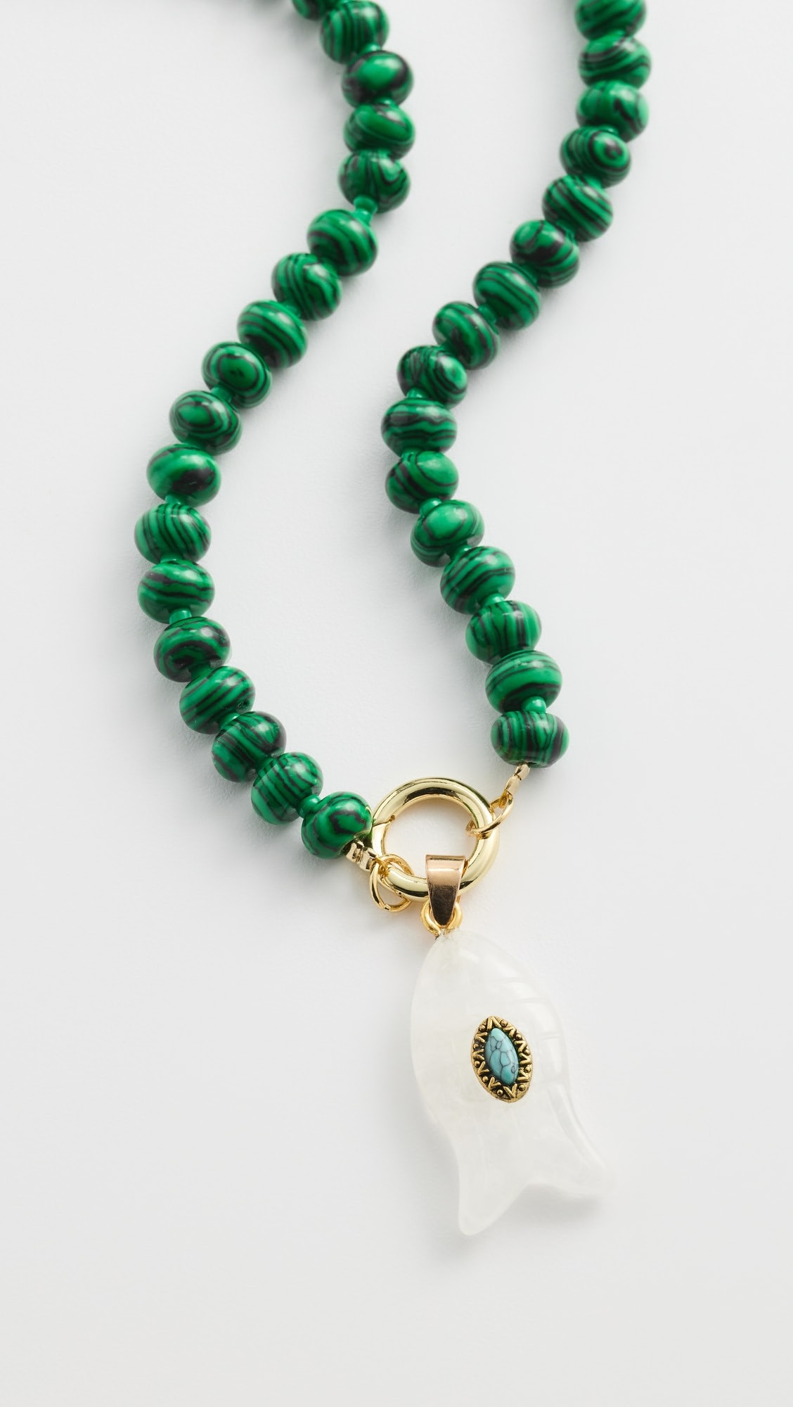 Beaded Natural Stone Fish Necklace | Shopbop