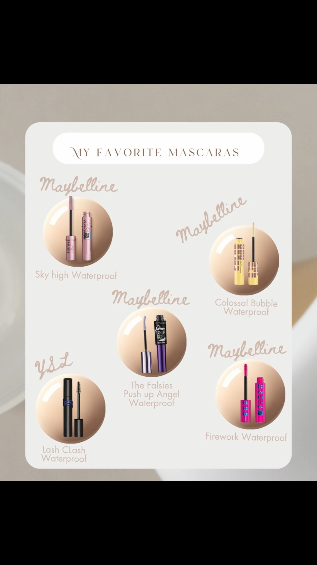 The best of the best mascaras! 4 of them are very affordable and better than high end mascaras ✨ 

#MaybellineMascara
#LashSensational #DrugstoreMakeup #HighEndMakeup #LTKBeauty #LTKMakeup #LTKFinds #LTKUnder50 #LTKInfluencer #LTKSaleAlert
#MakeupLover #BeautyObsessed #MakeupFavorites #MakeupRoutine
#EverydayMakeup #BeautyMustHaves #MakeupAddict

#LTKSaleAlert #LTKBeauty