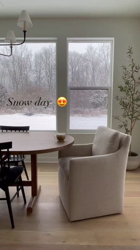 Snow day vibes 😍❄️☃️ oval dining table, Amazon home finds, Wayfair, faux olive tree, dining room, home decor, McGee and Co inspo 

#LTKFind #LTKhome