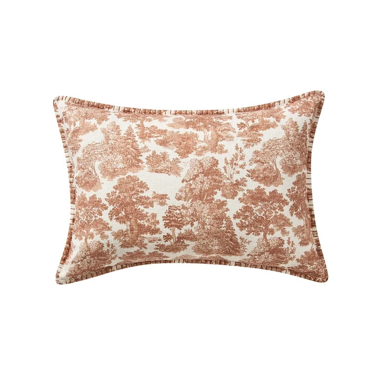 My Texas House 14" x 20" Forest Toile Rust Oblong Decorative Pillow | Walmart (US)