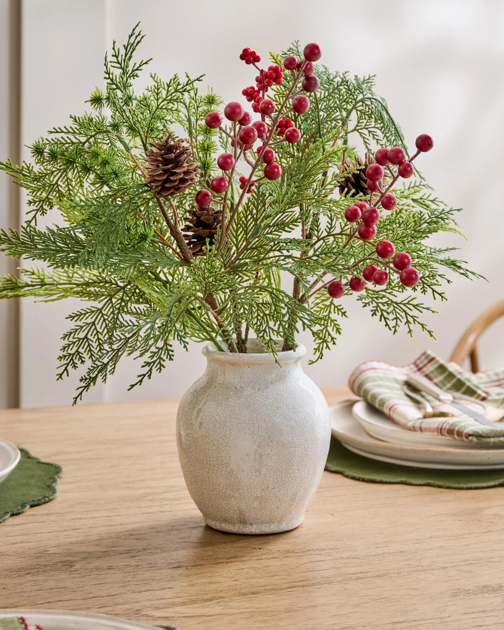 Real Touch Foraged Red Berry Pine Bundle, Set of 3 | Magnolia