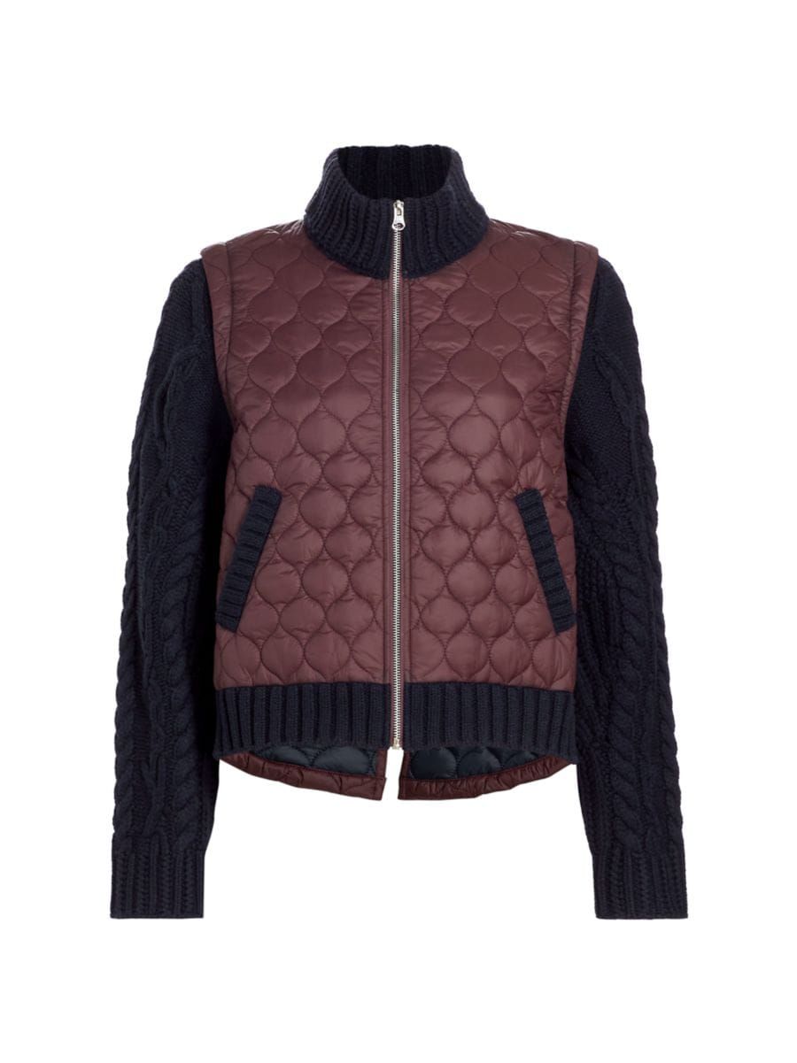 Patra Quilted Wool-Blend Mixed-Media Jacket | Saks Fifth Avenue