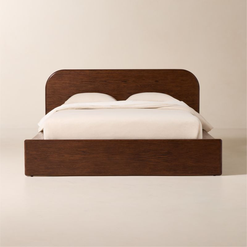 Roscoe Dark Oak Wood Queen Bed | CB2 | CB2