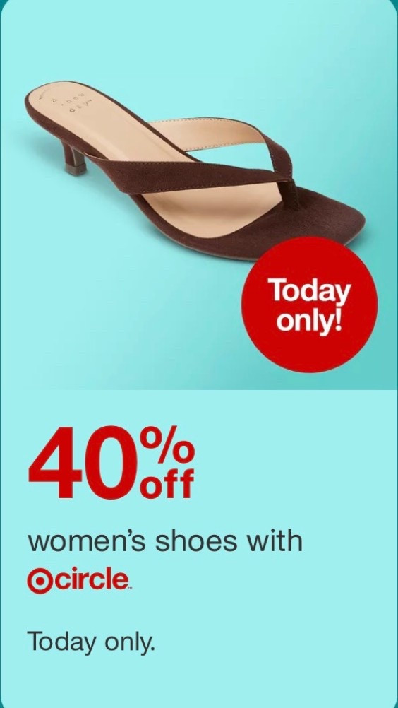 40% off women’s shoes with target Circle @Target ￼🎯

#LTKSaleAlert #LTKmomlife #LTKootd