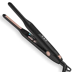 K&K Mini Flat Iron for Short Hair 3/10 inch Small Hair Straightener for Pixie & Beard creamic Fla... | Amazon (US)