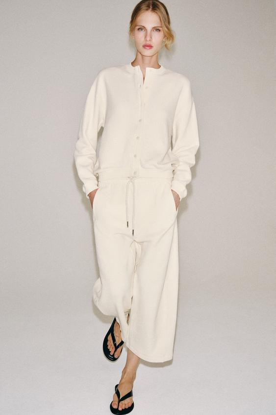 Zara - Cotton Culotte Pants - Ecru - S - Woman | Zara Canada