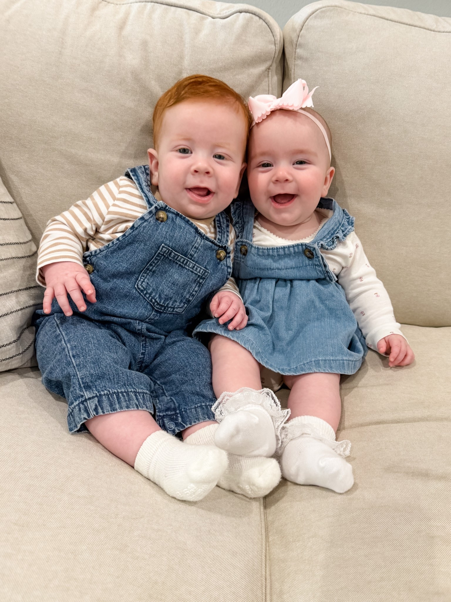Denim overalls for the twins! Boy/girl coordinating overalls perfect for spring! 

#LTKmomlife #LTKootd #LTKBaby