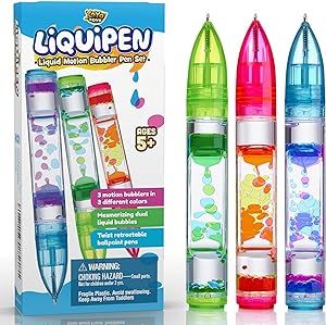 Amazon.com: YoYa Toys Liquipen - Liquid Motion Bubbler Pens Sensory Toy (3 Pack) - Writes Like a ... | Amazon (US)