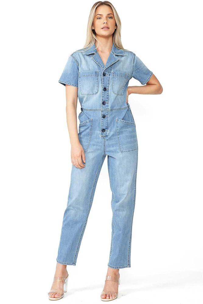 Womens Aviator Utility Denim Jumpsuit | Amazon (US)