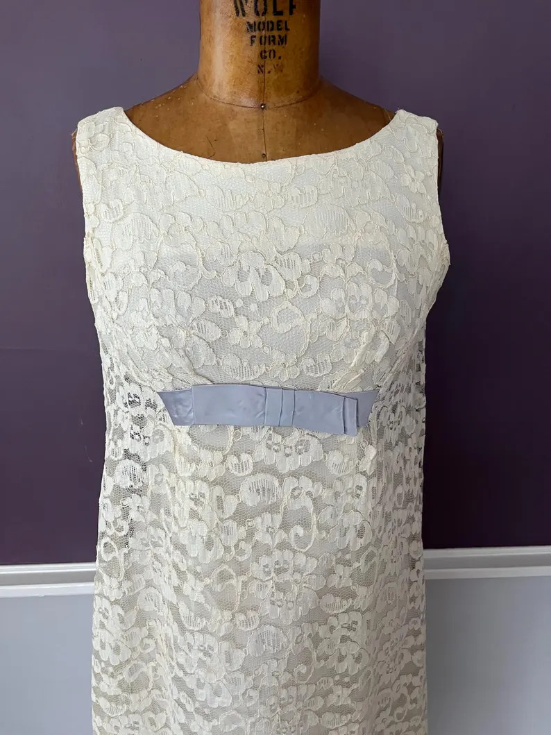 60s Lace Babydoll Mini Dress - Etsy | Etsy (US)